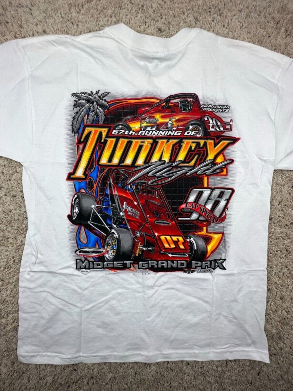 Turkey Night 1998 Agajanian Midget Grand Prix 67th Race Irwindale T-shirt SZ L